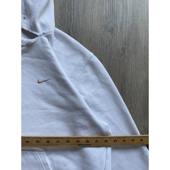 Vintage Y2K Nike Mini Swoosh White Hoodie Sweater Streetwear Sports Hype Medium - Picture 16 of 16